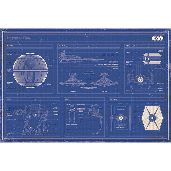 Star Wars Imperial Fleet Blue Print - Maxi Poster