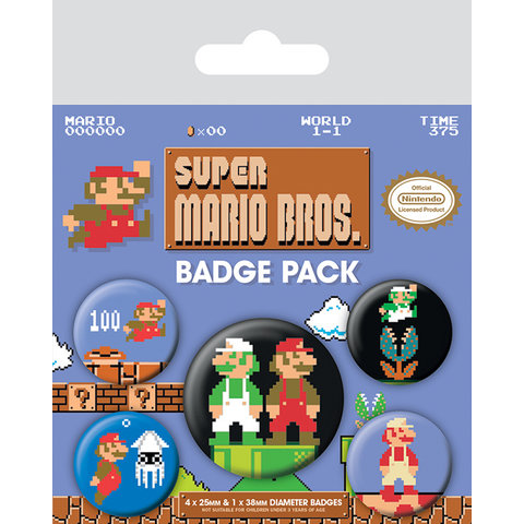 Super Mario Bros. Retro - Badge Pack