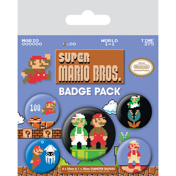 Super Mario Bros. Retro - Set de Badge