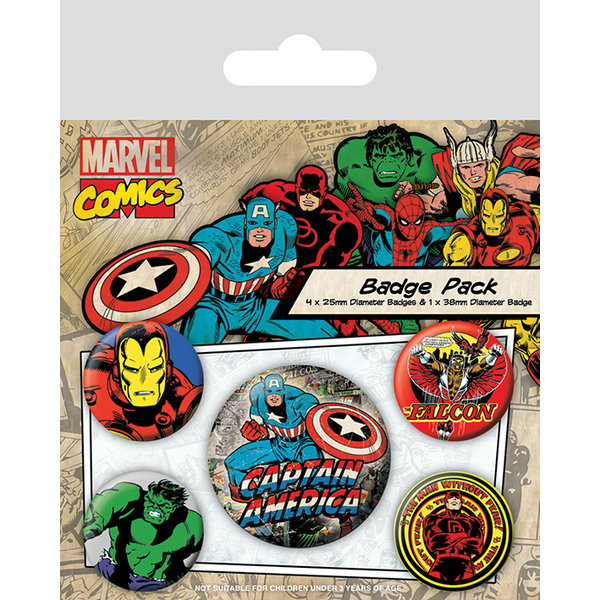 Marvel Comics Captain America - Set de Badge