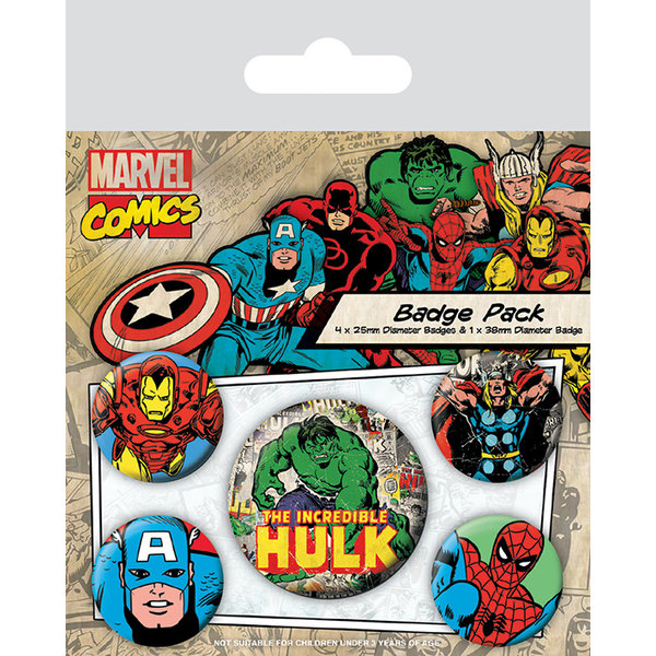 Marvel Comics Hulk - Set de Badge