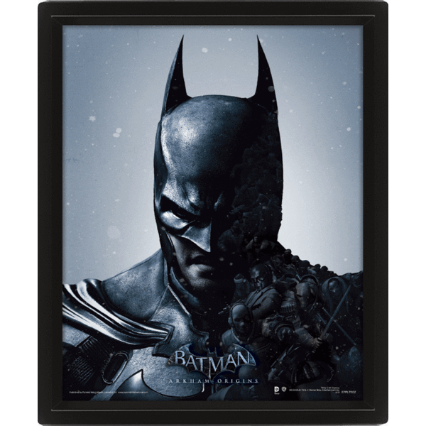 Batman Arkham Origins Batman/Joker - Framed 3D Poster Hole in the Wall Hole  in the Wall