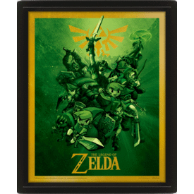 The Legend Of Zelda Link - Affiche 3D Encadrée