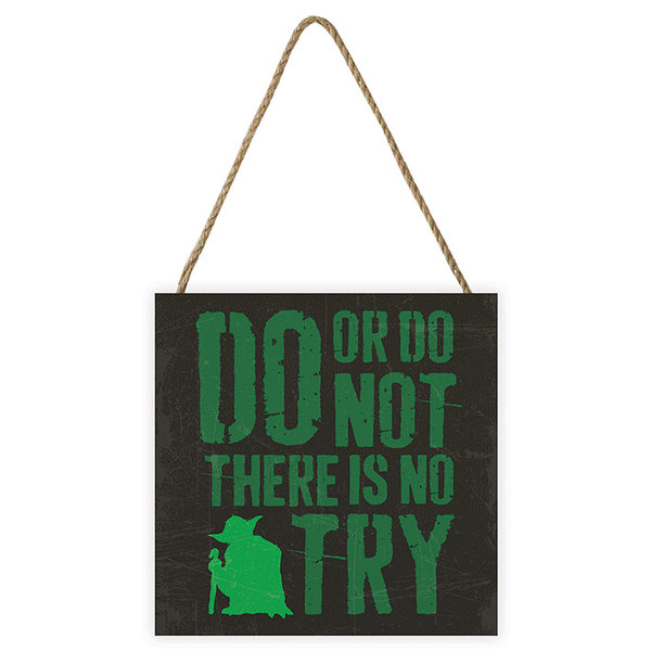 Star Wars Yoda There Is No Try - Wooden Block