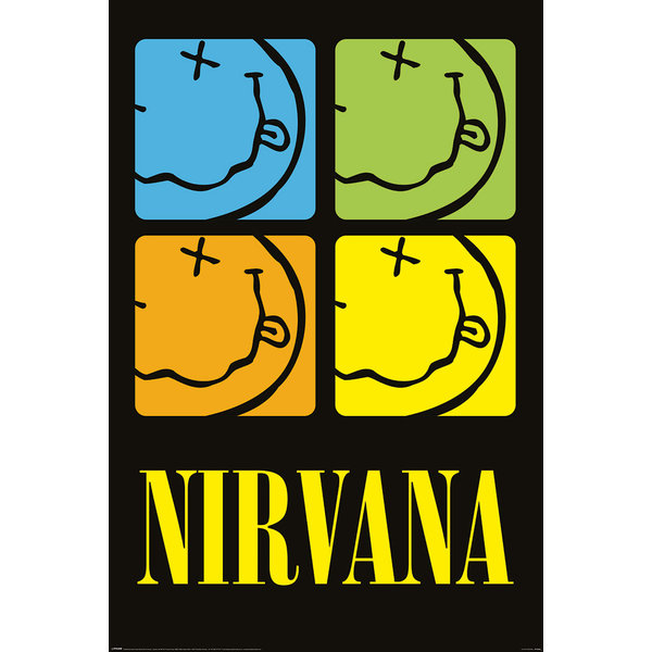 Nirvana Smiley Squares - Maxi Poster