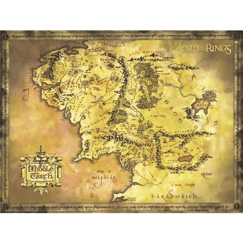 Lord of The Rings Classic Map - Poster Géant