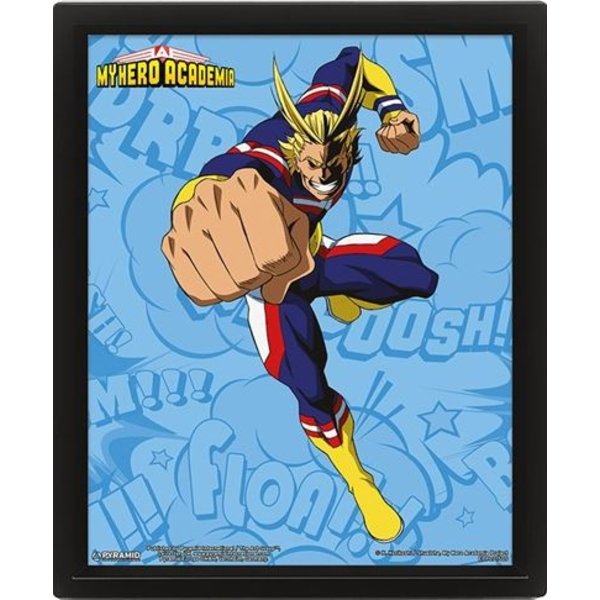 My Hero Academia S1 Allmight - Framed 3D Poster