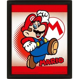 Super Mario Yoshi Mario Flip - Framed 3D Poster