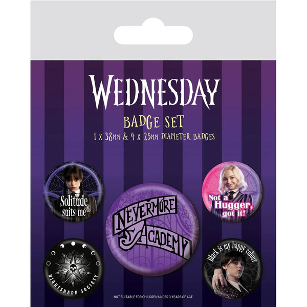 Wednesday Nevermore - Set de Badge