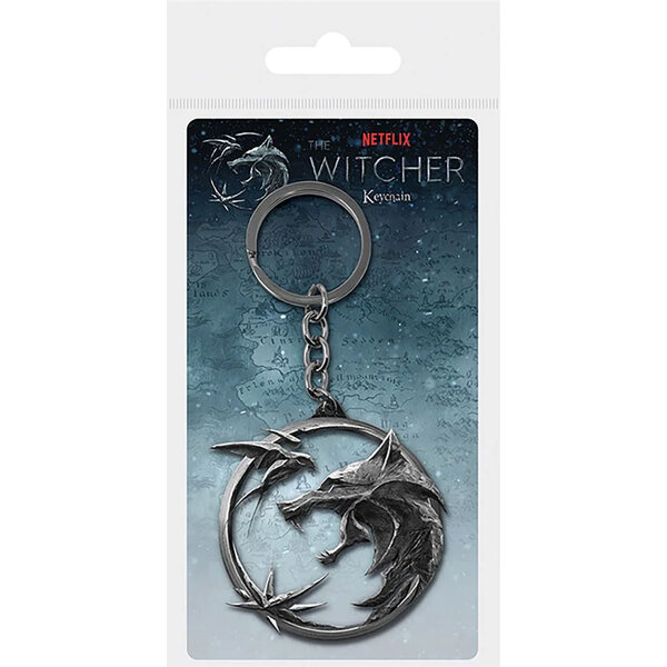 The Witcher Wolf, Swallow, and Star - Metal Keyring