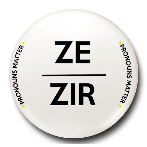 Pronouns Matter Ze/Zir - 25mm Badge