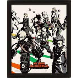 My Hero Academia Heroes & Villains - Affiche 3D Encadrée