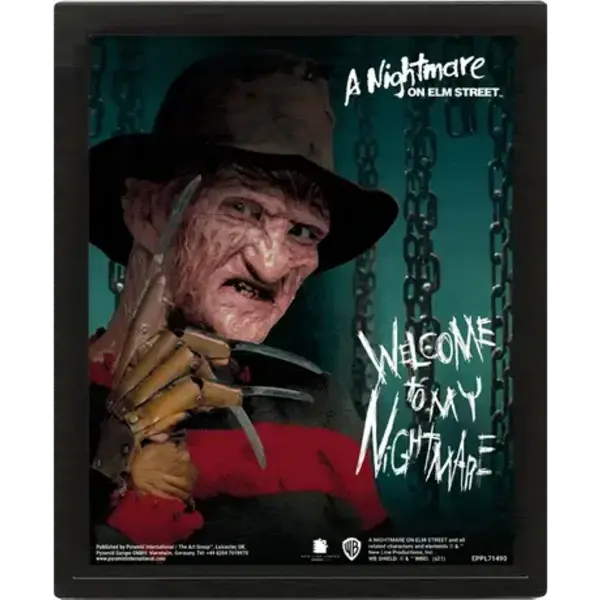 A Nightmare On Elm Street Chains - Affiche 3D Encadrée