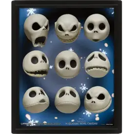 Nightmare Before Christmas Jack Expressions - Affiche 3D Encadrée