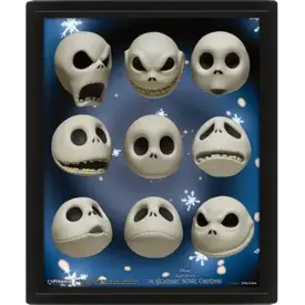 Nightmare Before Christmas Jack Expressions - Framed 3D Poster