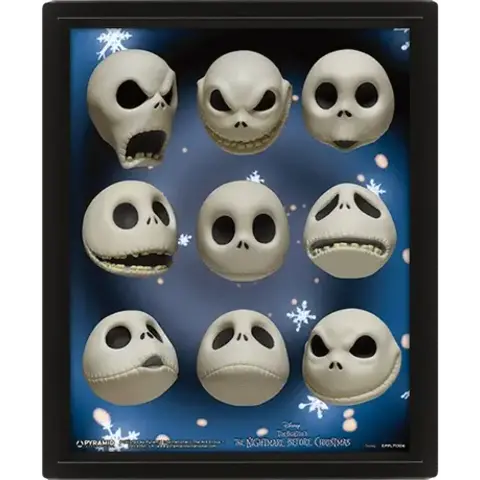 Nightmare Before Christmas Jack Expressions - Framed 3D Poster