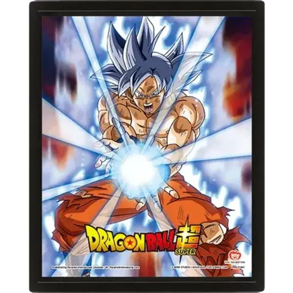 Dragon Ball Super Ultra Instinct Kamehameha - Framed 3D Poster