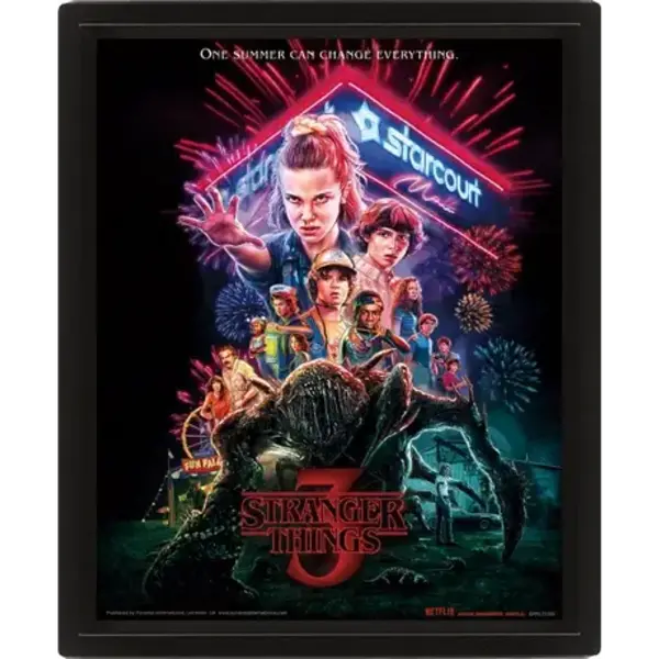 Stranger Things Summer Of 85 - Affiche 3D Encadrée