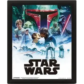 Star Wars Episode IV and V - Affiche 3D Encadrée