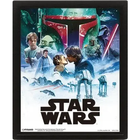 Star Wars Episode IV and V - Affiche 3D Encadrée