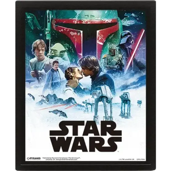 Star Wars Episode IV and V - Affiche 3D Encadrée