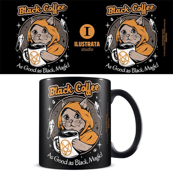 Ilustrata Black Coffee Magic - Black Mug