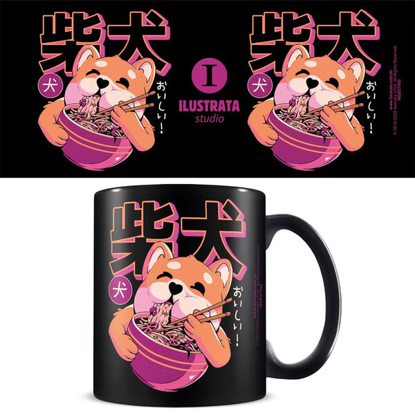 Ilustrata Shiba Noodles - Black Mug