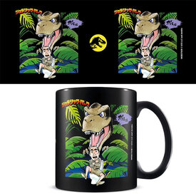 Jurassic Park Caught On The Toilet Anime - Black Mug