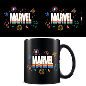 Marvel Pride Rainbow Logo - Black Mug