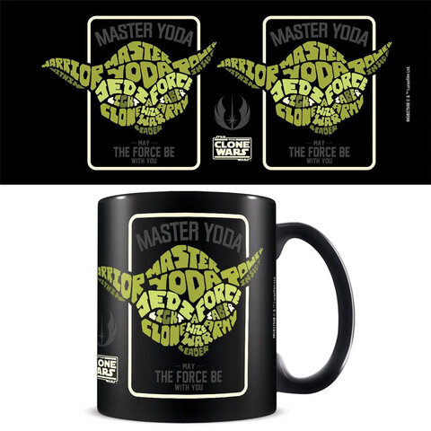 Star Wars Clone Wars Yoda Calligram - Mug Coloré