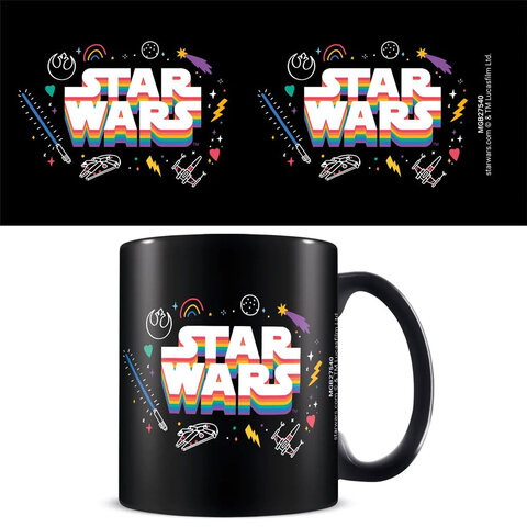 Star Wars Pride Logo Rainbow - Black Mug