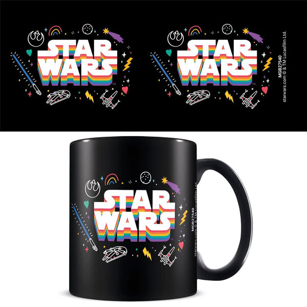 Star Wars Pride Logo Rainbow - Zwarte Mok