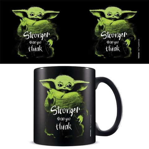 Star Wars The Mandalorian Stronger Than You Think - Black Mug