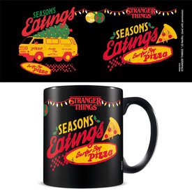Stranger Things S4 Christmas Seasons Eatings - Black Mug
