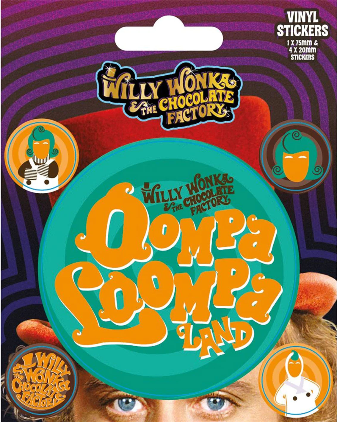 Willy Wonka & The Chocolate Factory Oompa Loompa Land Vinyl Stickers Hole in the Wall Hole in