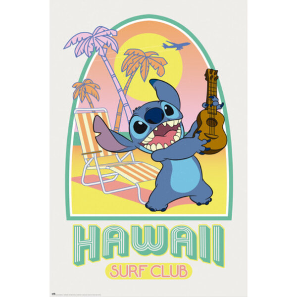 Disney Stitch Hawaii Club Surf - Maxi Poster
