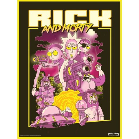 Rick & Morty 80s Action Movie - Art Print