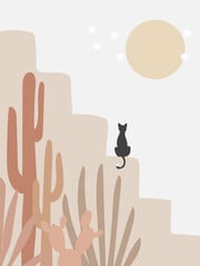 Producten getagd met modern abstract cat and moon poster