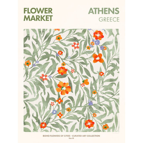 Flower Market Athens - Art Print