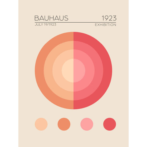 Bauhaus Pink Circle - Art Print
