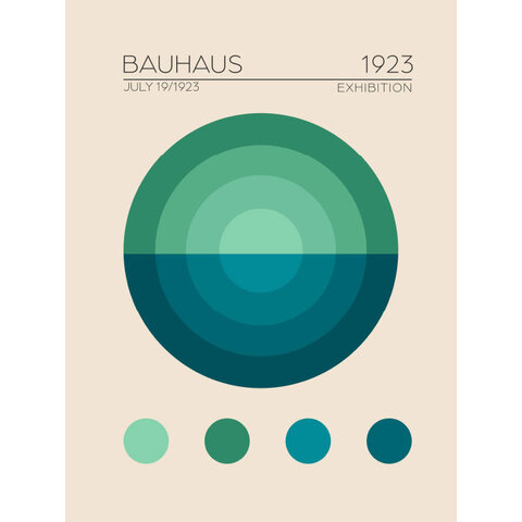 Bauhaus Blue Circle - Art Print