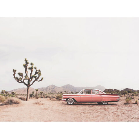 Vintage Car In Desert - Art Print