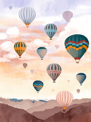 Products tagged with hot air balloons art print