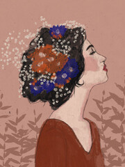 Producten getagd met floral hair art print