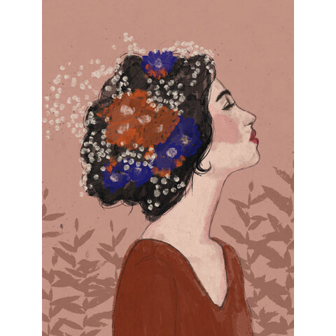Floral Hair - Art Print