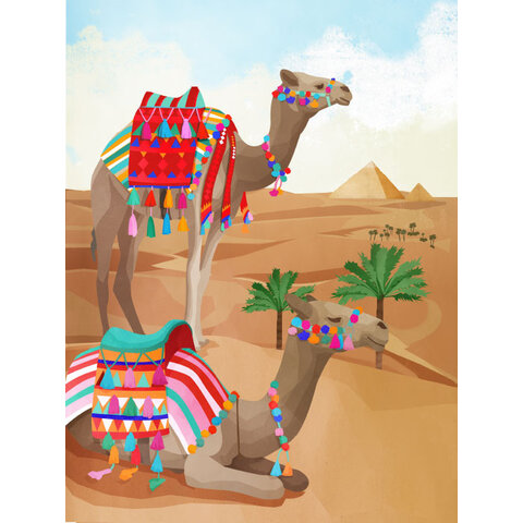 Kleurrijke Kamelen - Art Print