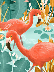 Producten getagd met flamingo's art print
