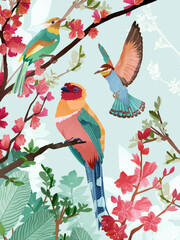 Products tagged with vogels in de lente art print