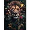 Floral Jungle Lion - Art Print