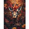 Giraffe With Flower Crown - Art Print